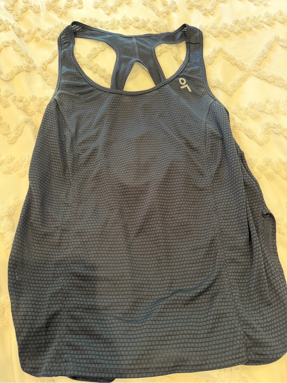 YMC Navy Textured Athletic Tank Top